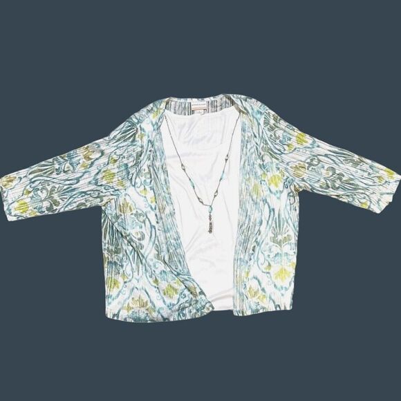 Alfred Dunner Women's Knit Top 2X NEW Chesapeake Bay Style Necklace Built In - Picture 1 of 7